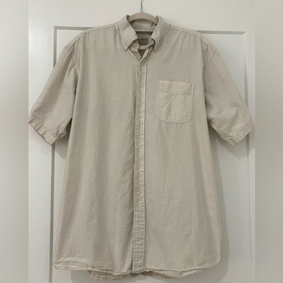 L.L. Bean Other - L.L. Bean Cream Casual Button Down Shirt, Size XL